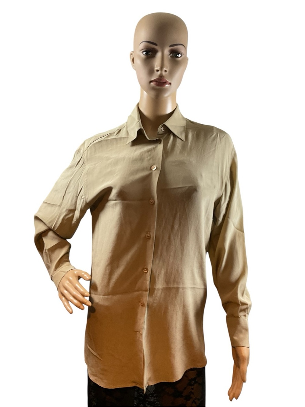 Emporio Armani Neutral Beige Long-Sleeve Button-Down Shirt